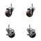 Service Caster 3'' High Temp Glass Filled Nylon 7/16'' Grip Ring Stem Caster Set 2 Brakes, 4PK SCC-GR20S314-GFNSHT-716138-2-TLB-2 - alternate 1